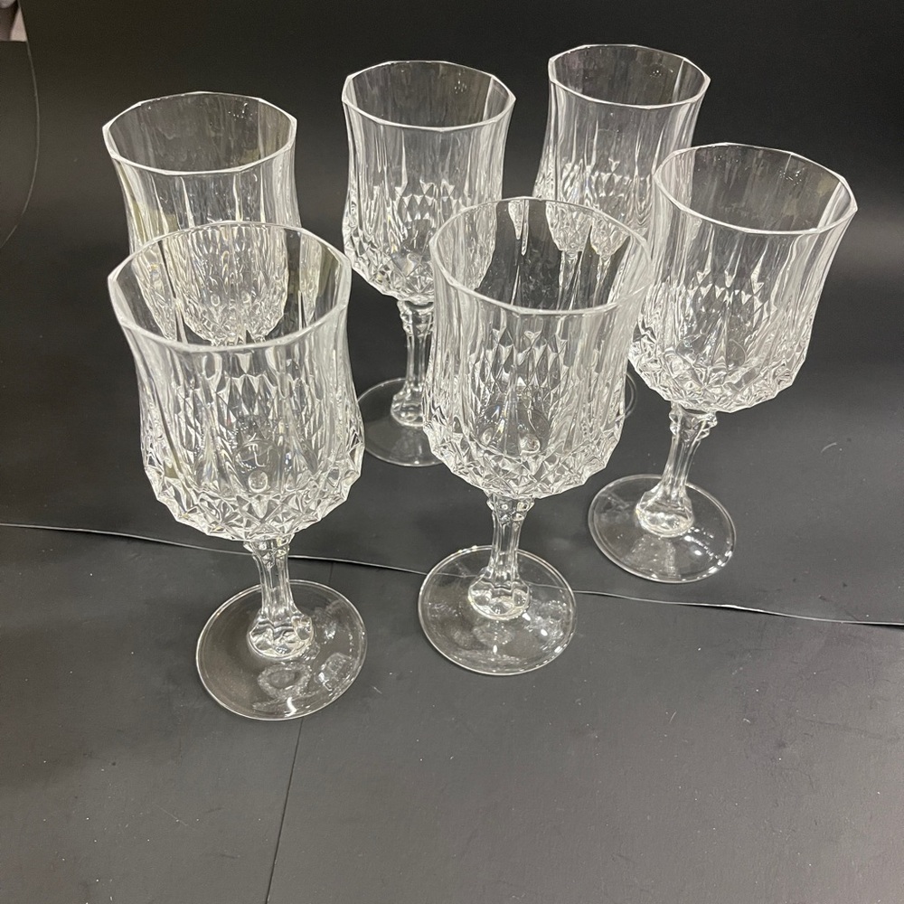 Set of 6 Vintage Cristal D’Arques Wine Goblets - 24% Leaded Crystal